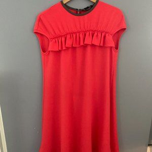 Bright Reddish Orange Swing Dress By Marie St Pierre
